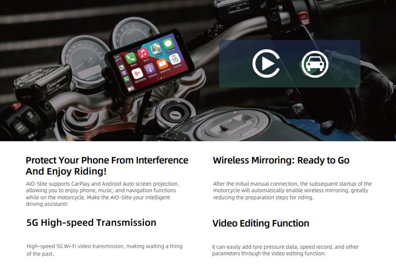 Chigee AIO-5 Lite Motorcycle Smart Riding System - MFP0110..