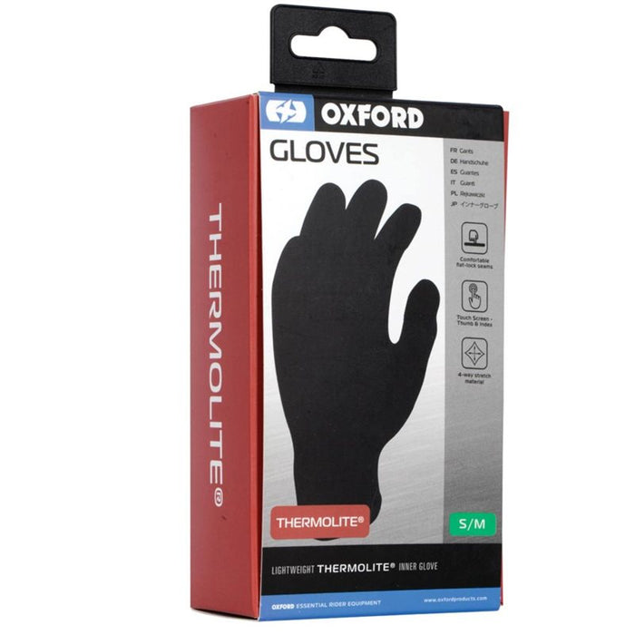 Oxford Inner Gloves Knit Thermolite Blk *various sizes CA232 / CA233